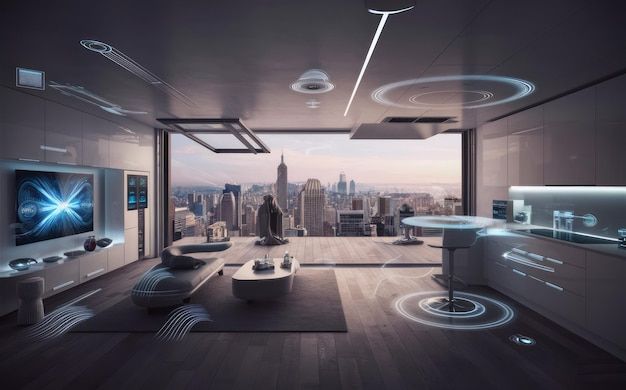 Esempio: living con luce ambiente e atmosfera